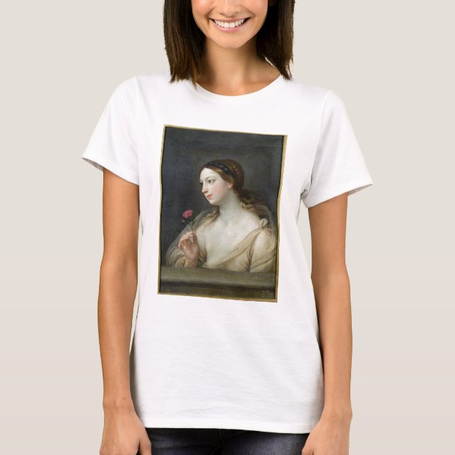 Camiseta Garota com Rosa (óleo na canvas) (Frente)