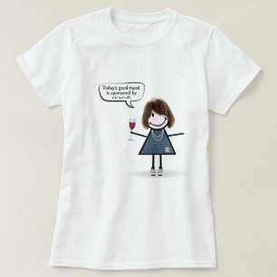 Camiseta Garota com vinho e tênis
