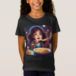 Camiseta Garota comendo espaguete