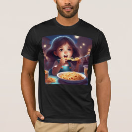 Camiseta Garota comendo espaguete