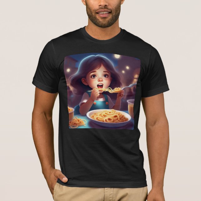 Camiseta Garota comendo espaguete (Frente)