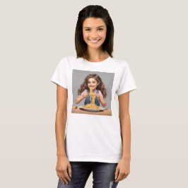 Camiseta Garota comendo espaguete