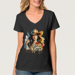Camiseta Garota corajosa corajosa no oeste