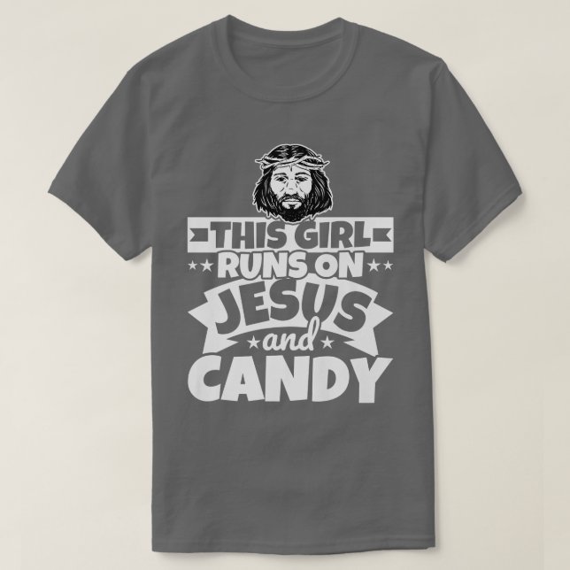 Camiseta Garota corre em Jesus e doce767 (Frente do Design)