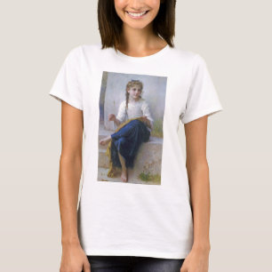 Camiseta Garota costurando, Bouguereau