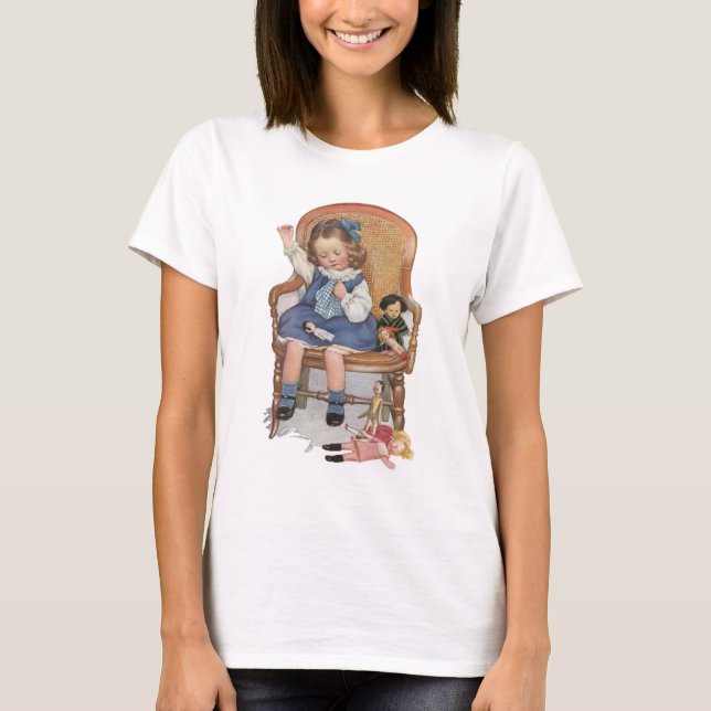Camiseta Garota Costurando Dollies (Frente)