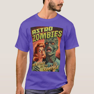 Camiseta garota da capa de história em quadrinhos de terror