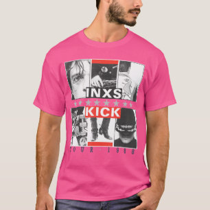 Camiseta garota da capa interna do INXS Kick família