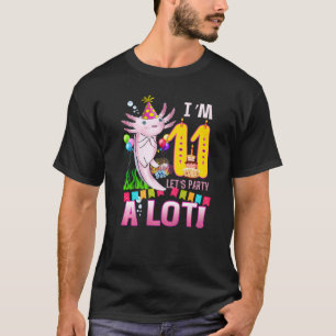 Camiseta Garota da Festa de aniversário Axolotl de 11 anos