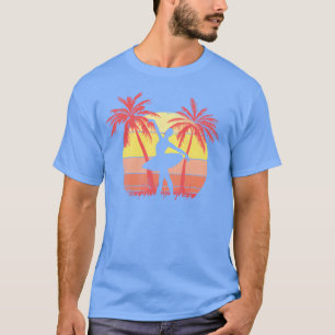 Camiseta Garota Dançando Ballet Pôr do Sol de Verão Anos 80