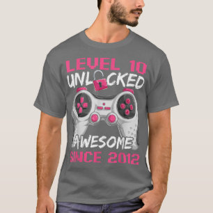 Camiseta Garota De 10 Anos Aniversário De 10 Níveis Incríve
