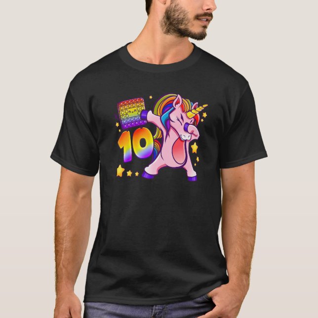 Camiseta Garota de 10 anos, Unicórnio, Pop, Numbe (Frente)