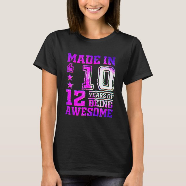 Camiseta Garota De 12 Anos Para 12 Nascer De Aniversário Em (Frente)