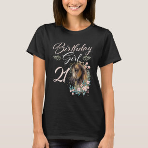 Camiseta Garota de 21 Anos de Idade Amante de Cavalos Anive