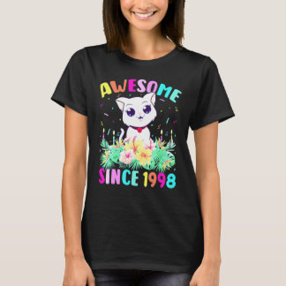 Camiseta Garota de 24 Anos Amante de Gatos Incrível Desde 1