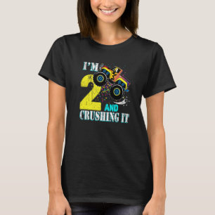 Camiseta Garota de 2 anos segundo aniversário Monster Truck
