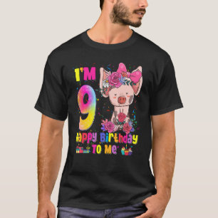 Camiseta Garota de 9 anos incrível princesa linda Porco 9º