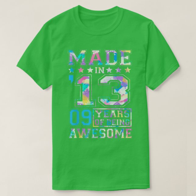 Camiseta Garota De 9 Anos Presente Para A 9ª Festa de anive (Frente do Design)