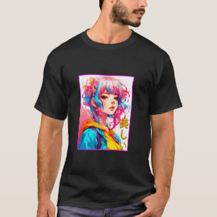 Camiseta Garota de animação do estilo Harajuku Kawaii Otaku