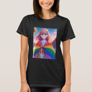 Camiseta Garota de Anime com Cape LGBTQIA+