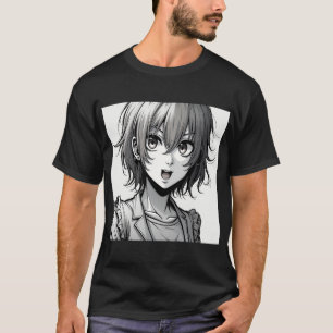 Camiseta Garota de Anime   Desenho de Personagem Dinâmico e