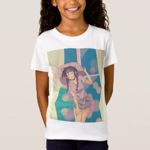 Camiseta Garota de Anime Estética Fofa - Mangá de Pastel Su