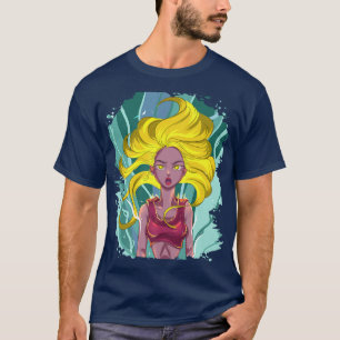 Camiseta Garota de anime loira Otaku Kawaii se veste e