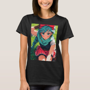 Camiseta Garota de Anime Retrô Fantasia Aventureira Explora