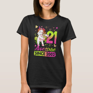 Camiseta Garota de aniversário de 21 anos de Unicórnio com 