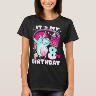 Camiseta Garota de aniversário de 8 anos, Unicórnio, Pop, 8