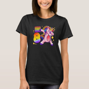 Camiseta Garota de aniversário de 8 anos, Unicórnio, Pop, N