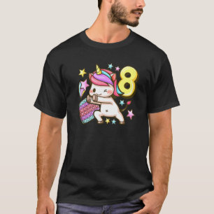Camiseta Garota de aniversário de 8 anos, Unicórnio, Pop, N