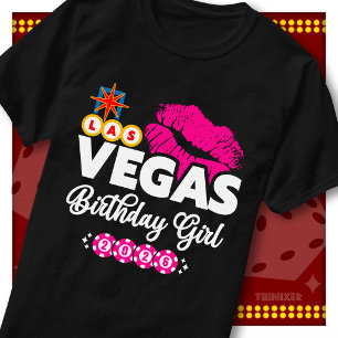 Camiseta Garota de Aniversário de Las Vegas 2026 Beijo de L