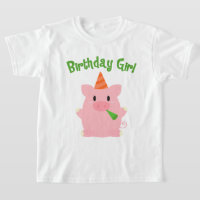 Garota de aniversário de porcos festivos