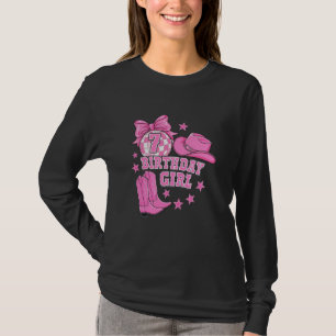 Camiseta Garota de aniversário do 7 de Disco Ocidental Pink