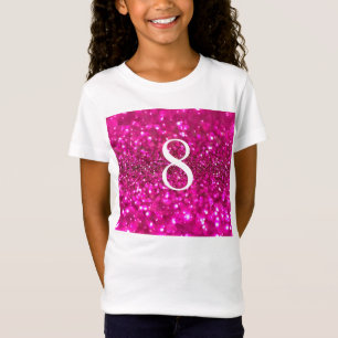 Camiseta Garota de Aniversário do Coração Cor-de-Rosa Oi