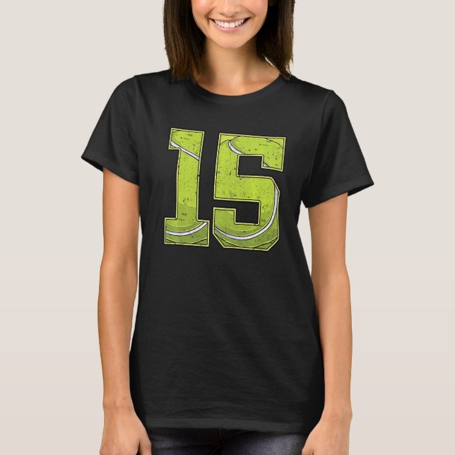 Camiseta Garota de Aniversário do tênis 15, 15 Anos (Frente)
