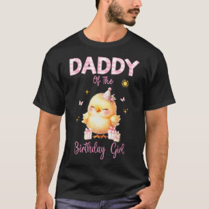 Camiseta Garota de Aniversário Frango Fofo Fazenda Primeira