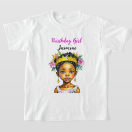Camiseta Garota de Aniversário Personalizada Princesa de Co