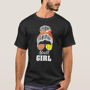 Camiseta Garota de Ball Mensageira Bun Softball Garota 1