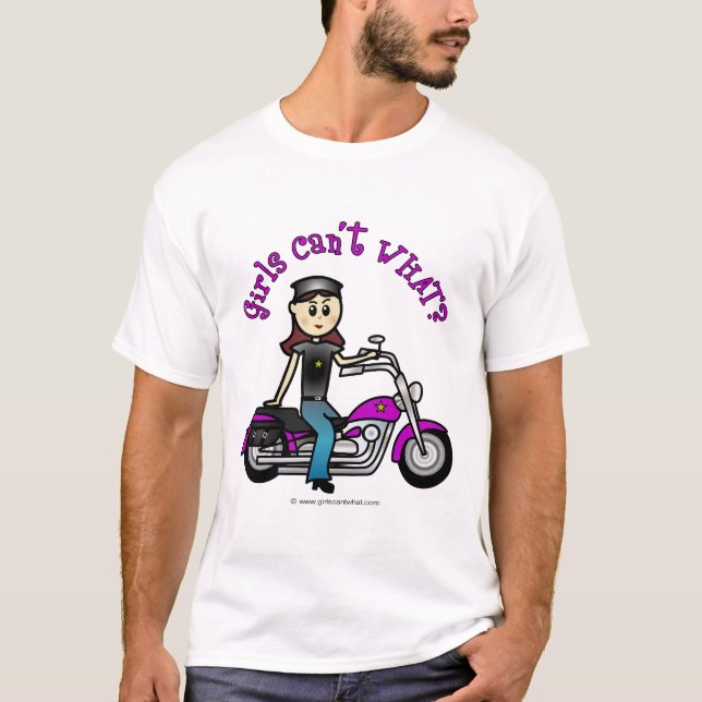 Camiseta Garota de Biker Claro (Frente)