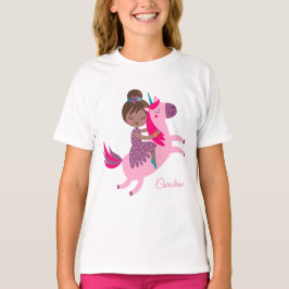 Camiseta Garota de Brunette Caçada no Unicórnio