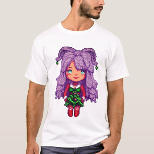 Camiseta Garota de cabelo roxo