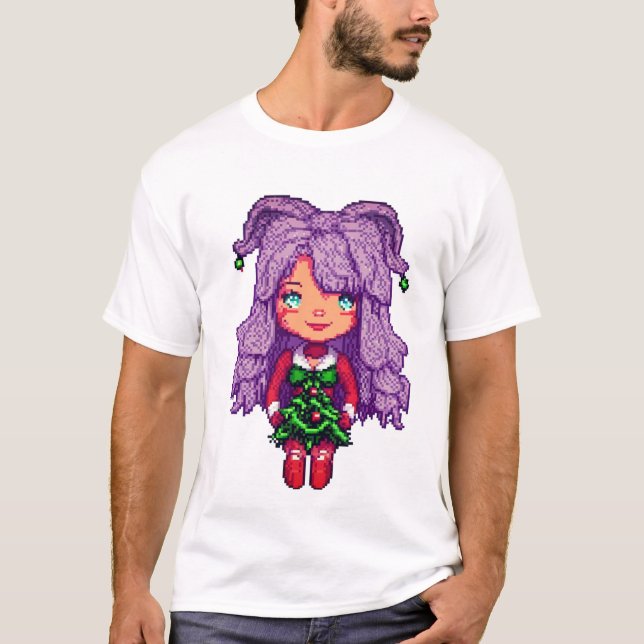 Camiseta Garota de cabelo roxo (Frente)