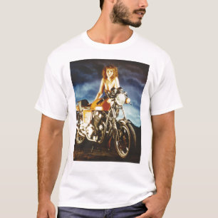 Camiseta Garota de Capa de Moto
