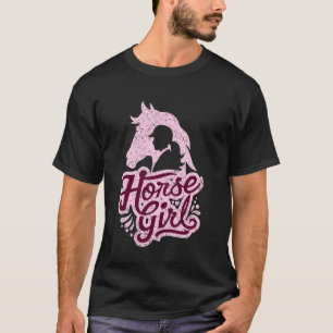 Camiseta Garota de Cavalo Animal Cavalgando, Equitação Para