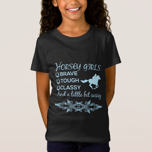 Camiseta Garota de Cavalo Clássica Brava e Duro em T-Shir A (Frente)