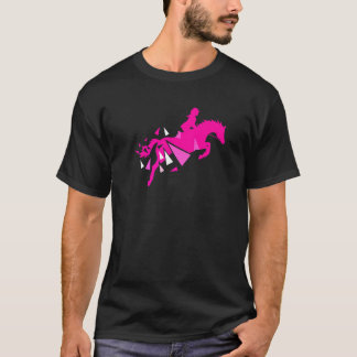 Camiseta Garota de Cavalo Montando Esporte Equestre Selim F