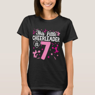 Camiseta Garota de Cheerleading de 7 Anos de Idade Aniversá