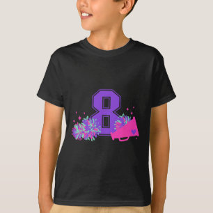Camiseta Garota de Cheerleading de 8 anos de idade Aniversá